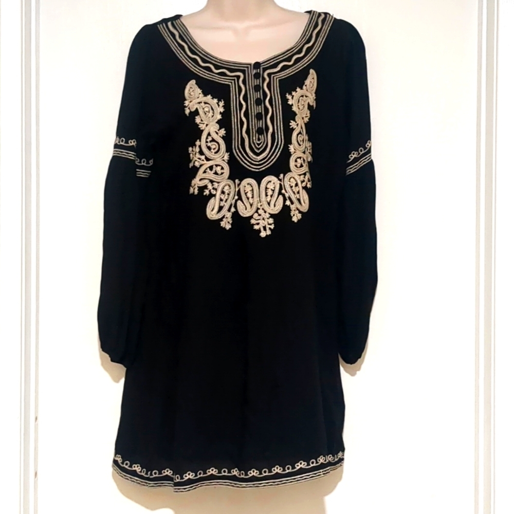Hot & Delicious Embroidered Tassel Dress women size L - Picture 1 of 11